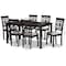 Baxton Studio Dallas Grey Upholstered and Brown Finished Wood 7-Piece Dining Set 171-10954-10519 - alternate 5
